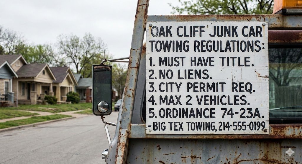 Junk Car Towing Regulations in Oak Cliff, TX